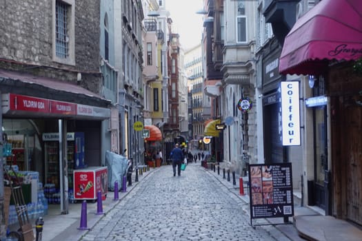 turkey istanbul 12 june 2023. cafe store front in old city Balat. Balat is popular touristic destination in Istanbul