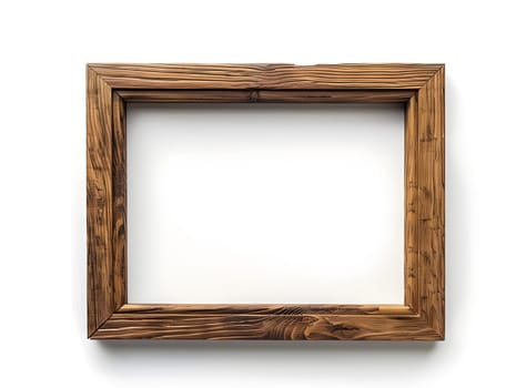 A wooden picture frame displayed on a white background. This rectangular serveware is made of wood and complements any still life photography with its beige square design