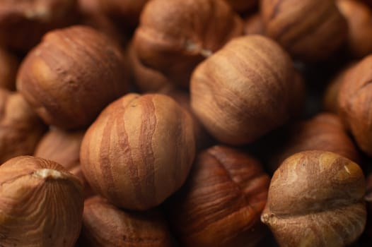 Photo of hazelnut. Hazelnut nut health organic brown filbert autumn background concept. Food background.