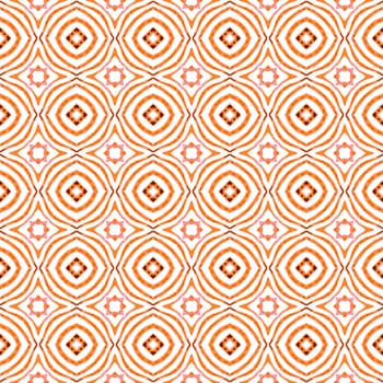 Summer exotic seamless border. Orange dazzling boho chic summer design. Textile ready bewitching print, swimwear fabric, wallpaper, wrapping. Exotic seamless pattern.