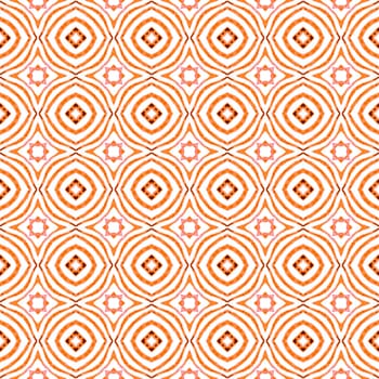 Summer exotic seamless border. Orange dazzling boho chic summer design. Textile ready bewitching print, swimwear fabric, wallpaper, wrapping. Exotic seamless pattern.