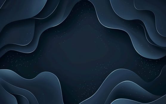 An abstract design featuring smooth navy waves on a dark canvas, sprinkled with delicate stars for a refined background