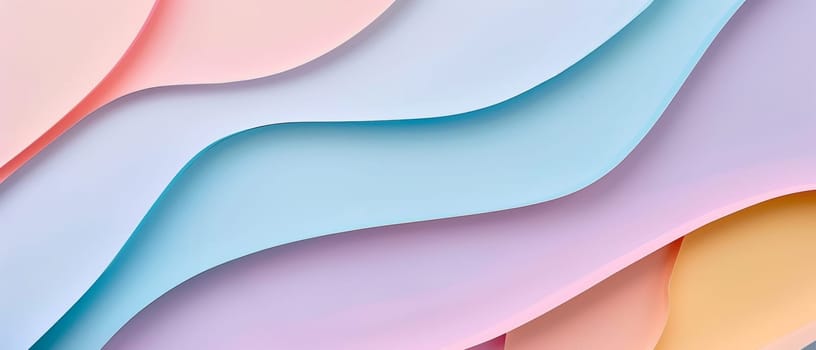 Soft pastel hues bend and curve in a serene wave pattern, creating a soothing abstract background with a sense of motion