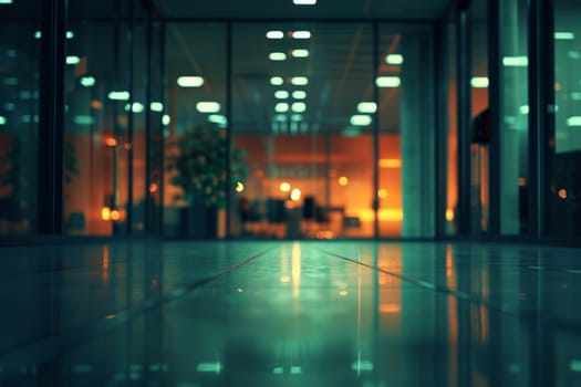 Empty interior server room, futuristic technology background.