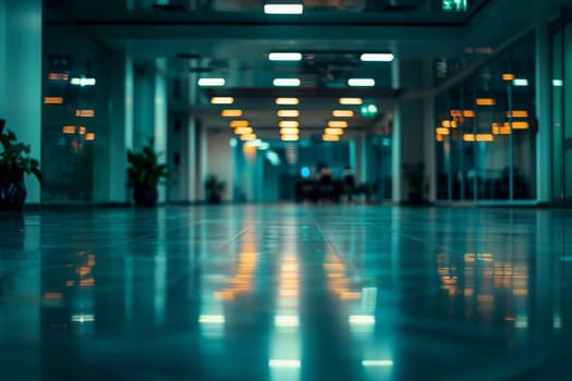 Empty interior server room, futuristic technology background.