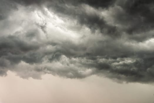 Gloomy clouds have shrouded sky before a thunderstorm.