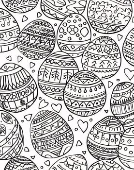 Feasts of the Lord's Resurrection: Seamless pattern with black and white Easter eggs. Vector illustration.