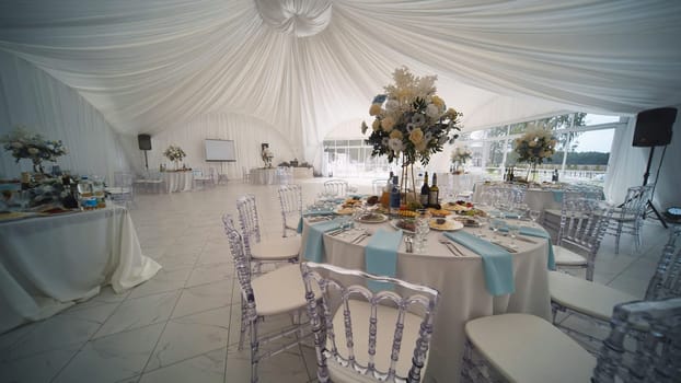 Wedding hall marquee before the event