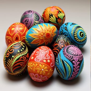 Feasts of the Lord's Resurrection: Painted easter eggs with colorful patterns on a white background.