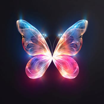 Abstract illustration: abstract butterfly on a dark background, vector illustration, eps10