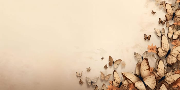 Beautiful spring illustration: Butterfly background with copy space for your text or image.