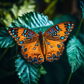 Beautiful spring illustration: Butterfly in a botanical garden in Prague, Czech Republic