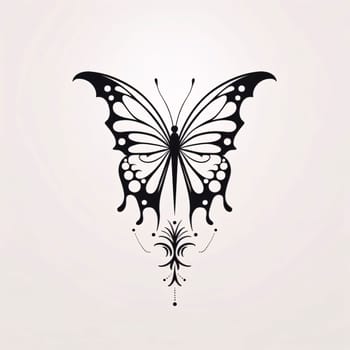 Beautiful spring illustration: butterfly tattoo design, vector illustration eps10 graphic.