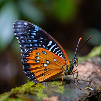 Abstract illustration: Butterfly in the rainforest of Borneo, Malaysia