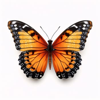 Beautiful spring illustration: Beautiful butterfly isolated on white background. Clipping path included.