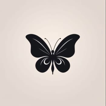 Beautiful spring illustration: Butterfly icon. Black on a light background. Vector illustration