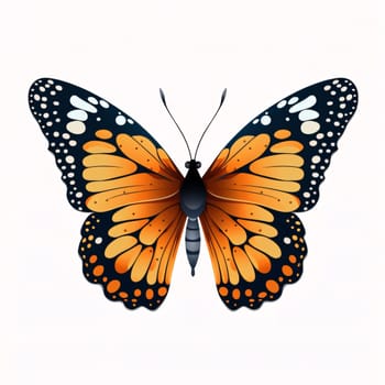 Beautiful spring illustration: Butterfly isolated on white background. Vector illustration. Eps 10.