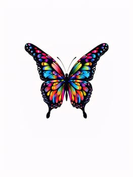 Beautiful spring illustration: Colorful butterfly isolated on white background. Vector illustration. Eps 10.