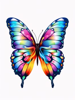 Beautiful spring illustration: Colorful butterfly isolated on white background. Vector illustration. Eps 10.