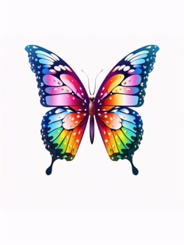 Beautiful spring illustration: Colorful butterfly isolated on white background. Vector illustration. Eps 10.