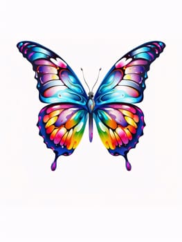 Beautiful spring illustration: Colorful butterfly isolated on white background. Vector illustration. Eps 10.