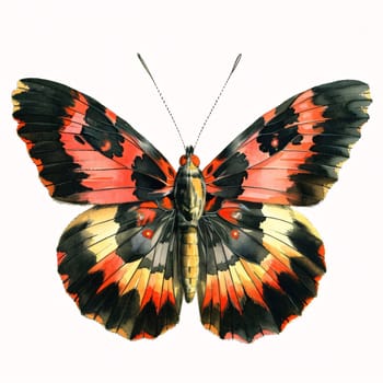 Beautiful spring illustration: butterfly isolated on white background. watercolor painting. high quality illustration