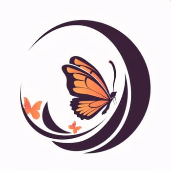Beautiful spring illustration: butterfly on a white background, vector illustration, eps10