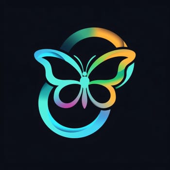 Beautiful spring illustration: Butterfly logo. Vector illustration of a stylized butterfly.