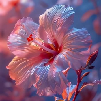 Pink flower, close-up photo, dark background. Flowering flowers, a symbol of spring, new life. A joyful time of nature awakening to life.