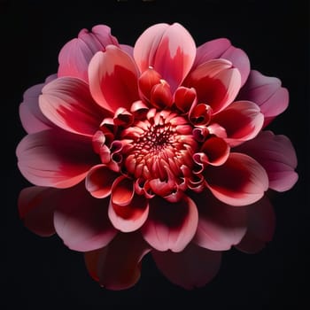 Dahlia flower isolated on black. Flowering flowers, a symbol of spring, new life. A joyful time of nature waking up to life.