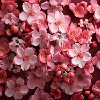 A lot of pink chrysanthemum flowers, top view. Flowering flowers, a symbol of spring, new life. A joyful time of nature waking up to life.