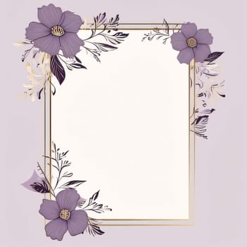 White blank card, frame with space for your own content around the decoration of pink flowers. Flowering flowers, a symbol of spring, new life. A joyful time of nature waking up to life.