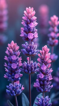 Purple flowers lavender petals close-up. Flowering flowers, a symbol of spring, new life. A joyful time of nature awakening to life.