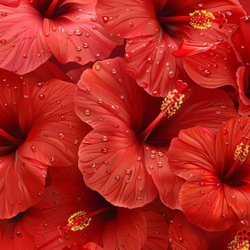 Red flowers poppy petals, top view. Flowering flowers, a symbol of spring, new life. A joyful time of nature awakening to life.