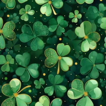 Hundreds of green three-leaf clovers, banner. The green color symbol of St. Patrick's Day. A joyous time of celebration in the green color.