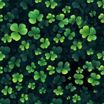Elegant and modern. Green clovers as abstract background, wallpaper, banner, texture design with pattern - vector. Dark colors.