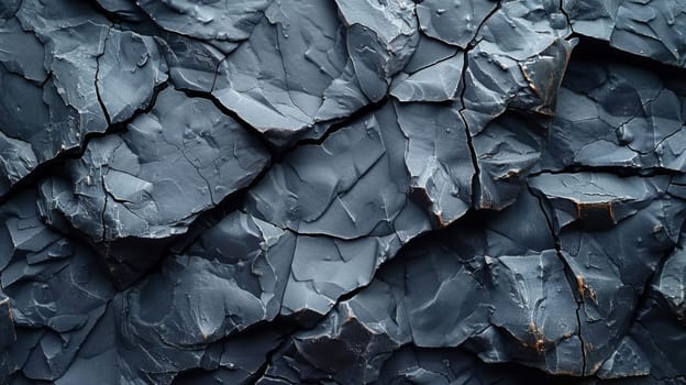 A close up of a large rock wall with some cracks in it