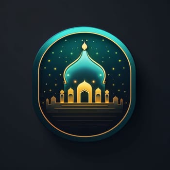 Logo dark mosque symbol. Ramadan as a time of fasting and prayer for Muslims. A time to meet with Allah.