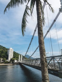 Ponte Pênsil, Bridge in São Vicente, Brazil. April 3 2024.