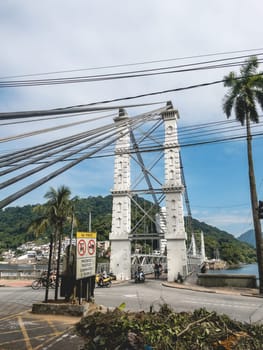 Ponte Pênsil, Bridge in São Vicente, Brazil. April 3 2024.