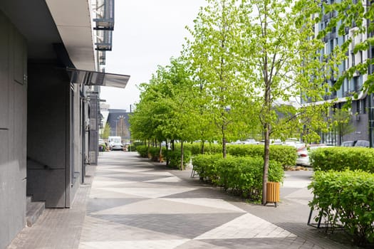 A view of modern apartments in the center. High quality photo