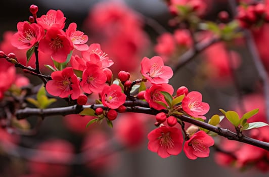 Pink cherry blossom Chinese New Year celebrations. A time of celebration and resolutions.