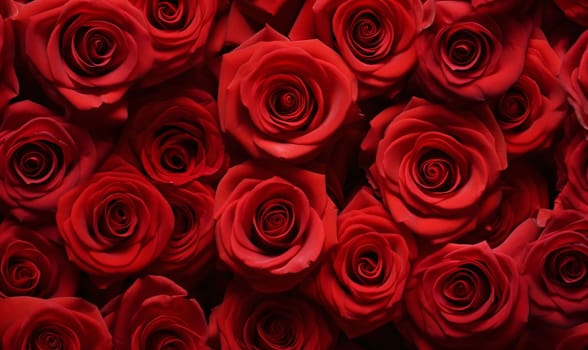 Uniform image of red heads, rose petals. Flowering flowers, a symbol of spring, new life. A joyful time of nature awakening to life.