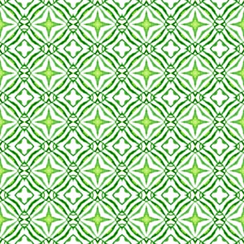Watercolor medallion seamless border. Green indelible boho chic summer design. Medallion seamless pattern. Textile ready unusual print, swimwear fabric, wallpaper, wrapping.