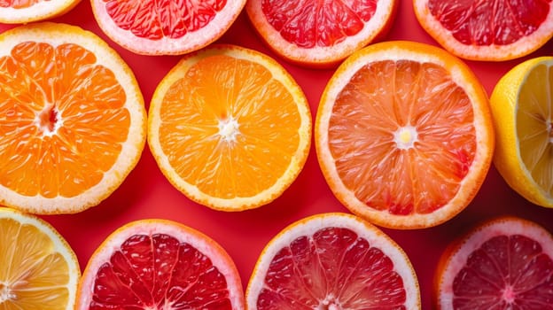 A close up of a bunch of oranges and grapefruits