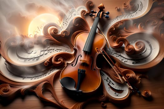 abstract musical background with violin and notes .