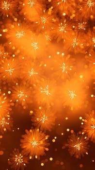 Elegant and modern. Orange fireworks as abstract background, wallpaper, banner, texture design with pattern - vector.