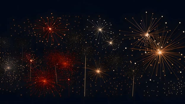 Colorful fireworks, explosion on black background. New Year's fun and festivities. A time of celebration and resolutions.