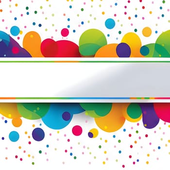 White blank with space for your own content, around colored confetti. New Year's party and celebrations. A time of celebration and resolutions.