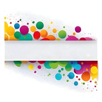 White blank with space for your own content, around colored confetti. New Year's party and celebrations. A time of celebration and resolutions.
